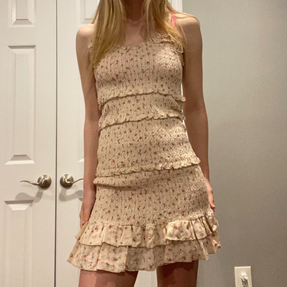 NWT Windsor baby salmon/pink flower ruffle mini dress